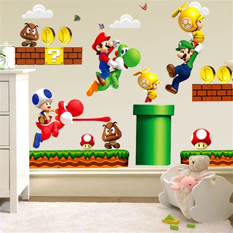 mario brothers wall clings|More.